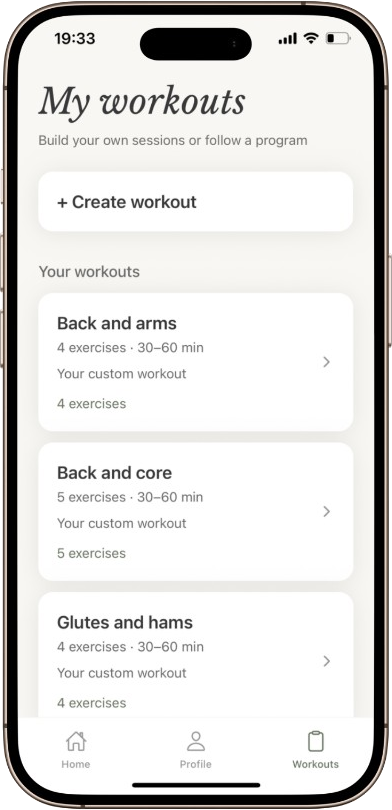 Evoted workout library